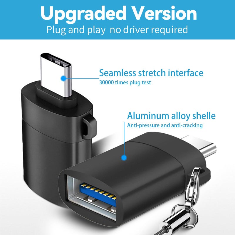 OITYEUF USB C to USB Adapter 4 Pack,USBC Male to USB A 3.0 Female OTG Adapter, Type C Thunderbolt 4 Converter OITYEUF for iPhone 15 Pro Max Plus,MacBook Pro Air2024,Samsung S24 S23 S22 S21 Galaxy,iPad (Black) - Image 3