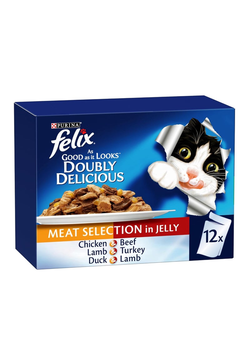 بورينا طعام قطط دوبلي ديليشس من فيليكس 12×85 جرام - Image 1