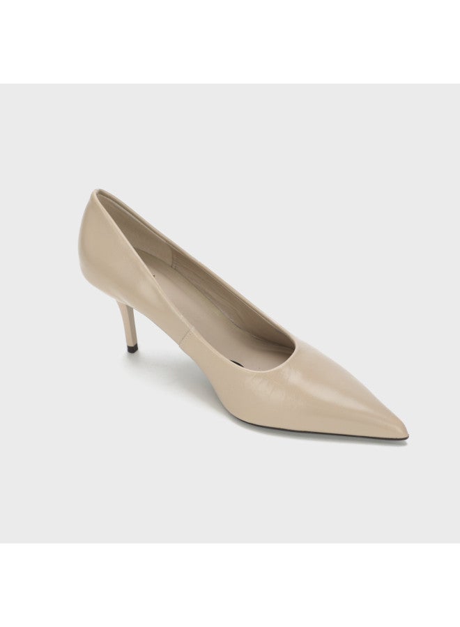 Zara women's Leather Minimalist Solid Color Elegant Stiletto Pointed-toe High Heels - Image 3