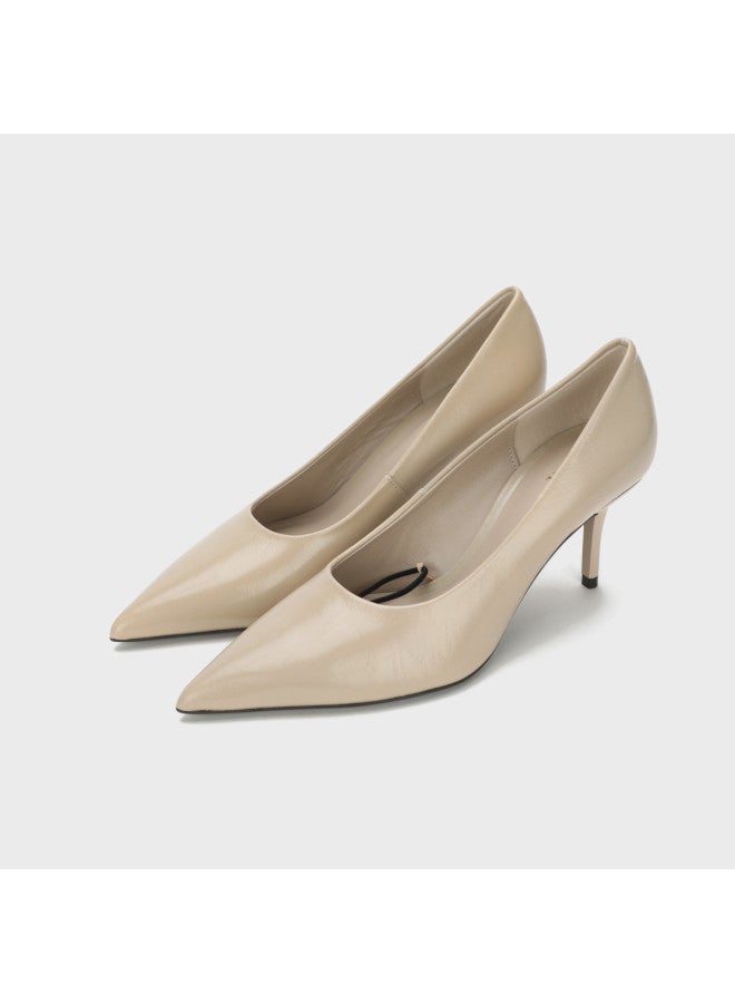 Zara women's Leather Minimalist Solid Color Elegant Stiletto Pointed-toe High Heels - Image 2