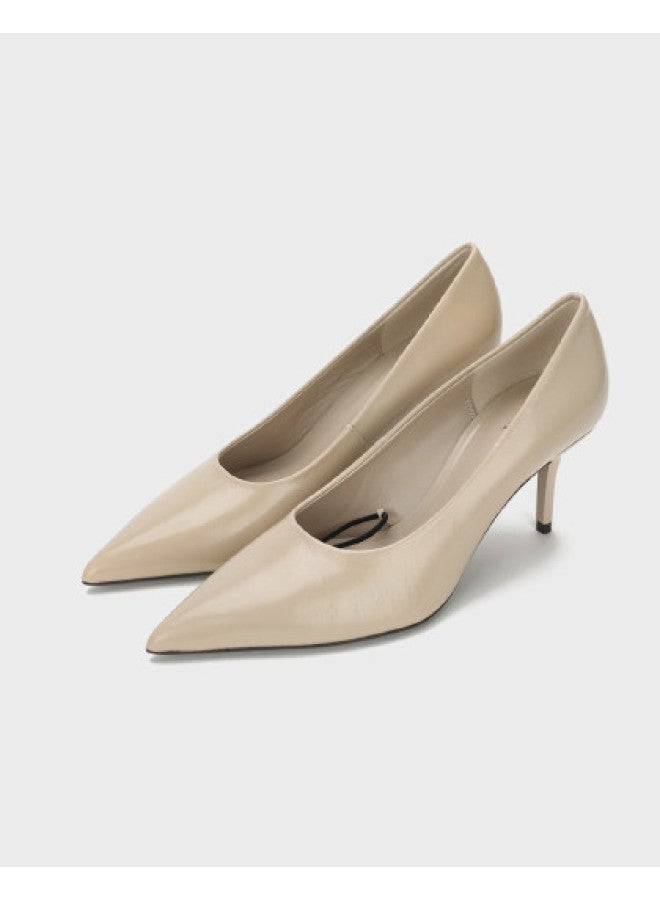 Zara women's Leather Minimalist Solid Color Elegant Stiletto Pointed-toe High Heels - Image 1