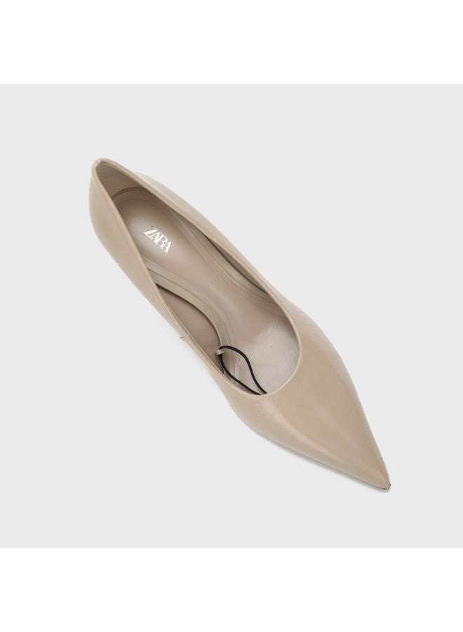 Zara women's Leather Minimalist Solid Color Elegant Stiletto Pointed-toe High Heels - Image 4