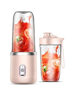 Bonita Rechargeable Electric Small Juicer Portable Personal Blender Juicer Cup 6 Blades 22000 RPM Super Long Battery Life Mini Juicer For Home Outdoor Capacity 400ML 3.7V - PINK  - Image 1