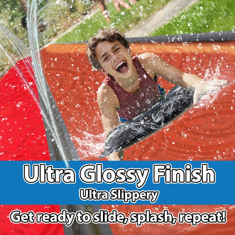 JAMBO 22Ft Water Slide and 2 Bodyboards, Extra Long Slip Splash and Slide, Heavy Duty Pirate Water Slide with Inflatable Bumpers, Splash Mat Water Sprinkler, Outdoor Water Toys, Summer Toy - Image 3