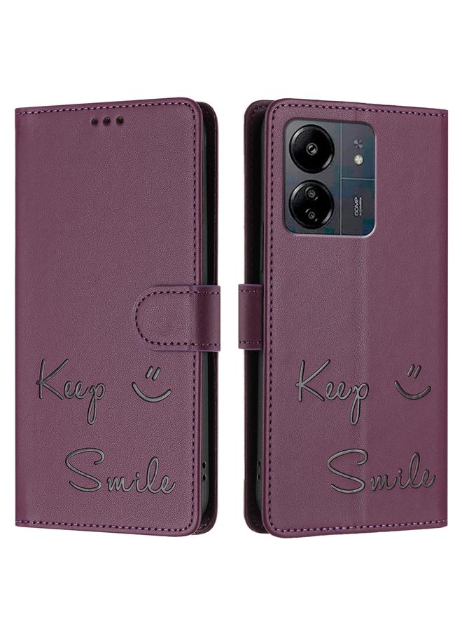 erorex Case For Redmi 13C 4G Smile Embossing RFID Leather Phone Case - Image 3