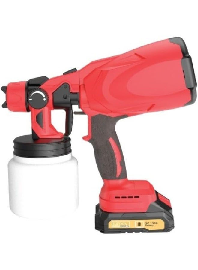 DENX DX3315 Multi-Purpose Electric Spray Gun with Extra Battery – Cordless Professional Paint Sprayer for Walls, Furniture, Metal & Wood – Lightweight DIY Kit with Accessories - Image 1