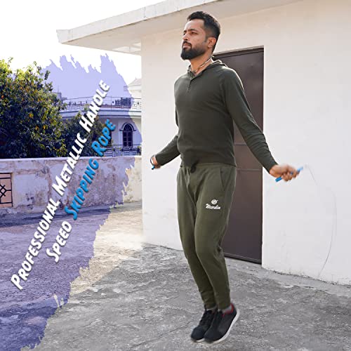 Wearslim® Premium Metallic Skipping Rope with Anti-skid Aluminium Handles and Highly Durable Adjustable Steel Wire - Blue - Image 5