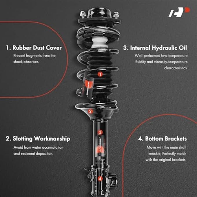 A-Premium Rear Pair 2 Complete Strut And Coil Spring Assembly Compatible With Nissan Altima 2000 2001 Driver And Passenger Side Replace 18920497 - Image 4