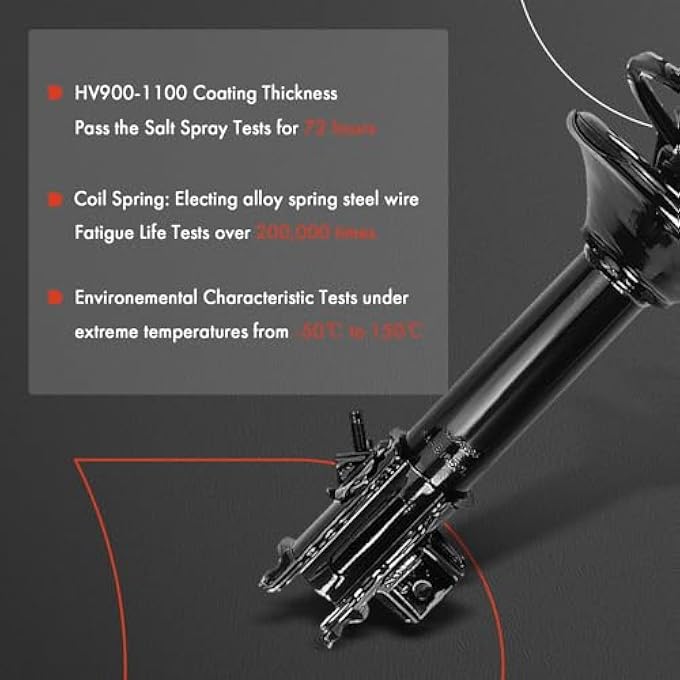 A-Premium Rear Pair 2 Complete Strut And Coil Spring Assembly Compatible With Nissan Altima 2000 2001 Driver And Passenger Side Replace 18920497 - Image 5