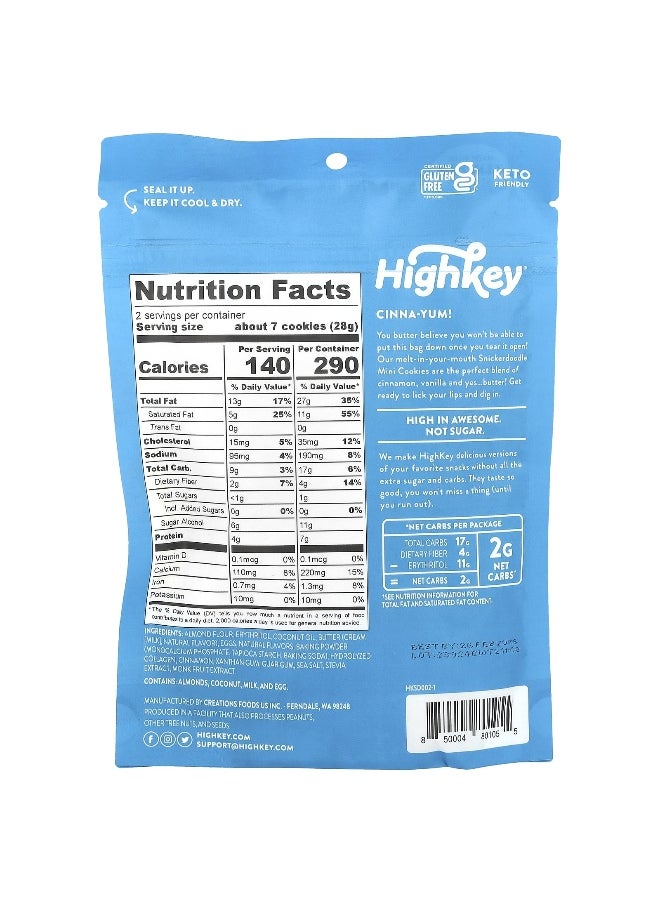 High Key HighKey, Mini Cookies, Snickerdoodle, 2 oz (56.6 g)  - Image 2