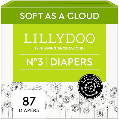 LILLYDOO Disposable Baby Diapers Size 3 13 lbs 87 Count Absorbent Leak Protection Ultra Soft Sensitive Skin Hypoallergenic FragranceFree Dermatologist Tested - Image 1