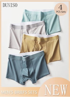 DUNISO 4 Packs Men's Briefs Set Cotton Underwear  Breathable and Comfortable Underpants with High Elastic Waistband Boxer Briefs for Teenager Multi-Colors Available Briefs  - Image 1