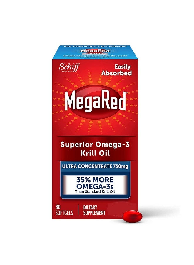 Megared Ultra Strength Krill Oil Omega 3 Supplement 750Mg Krill Oil Epa & Dha & Antioxidant Astaxanthin For Heart Health 80 Softgels No Fish Oil Aftertaste  - Image 2