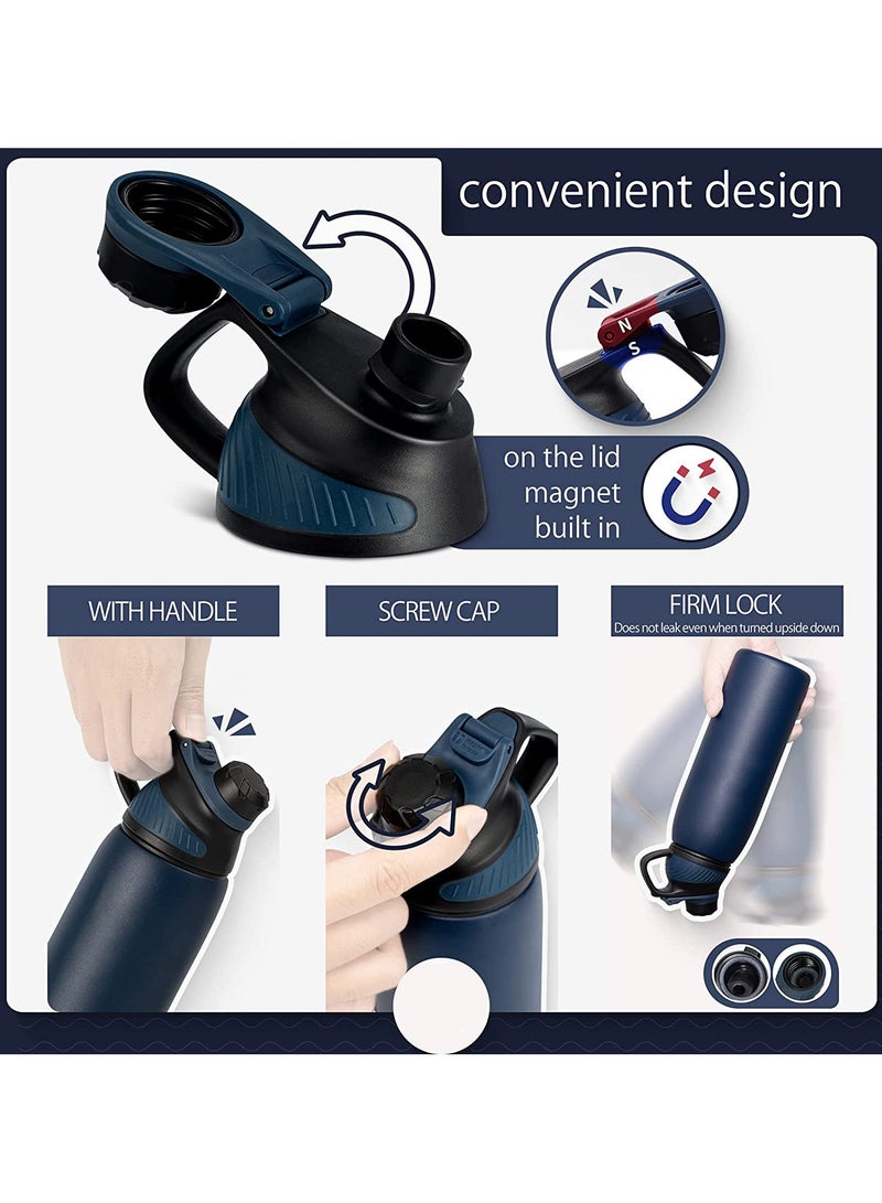 FjBottle Stainless Steel Water Bottle 1L with Magnetic Lid, BPA Free Insulated Water Bottle, Sports Metal Water Bottle Hot&Cold Drinks Vacuum Flask Leak-Proof for Sports, Gym, Work, Travel - Image 2