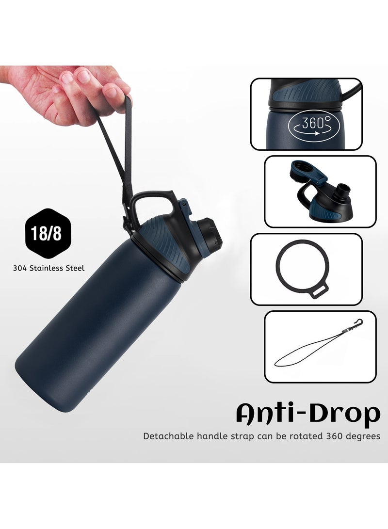 FjBottle Stainless Steel Water Bottle 1L with Magnetic Lid, BPA Free Insulated Water Bottle, Sports Metal Water Bottle Hot&Cold Drinks Vacuum Flask Leak-Proof for Sports, Gym, Work, Travel - Image 3