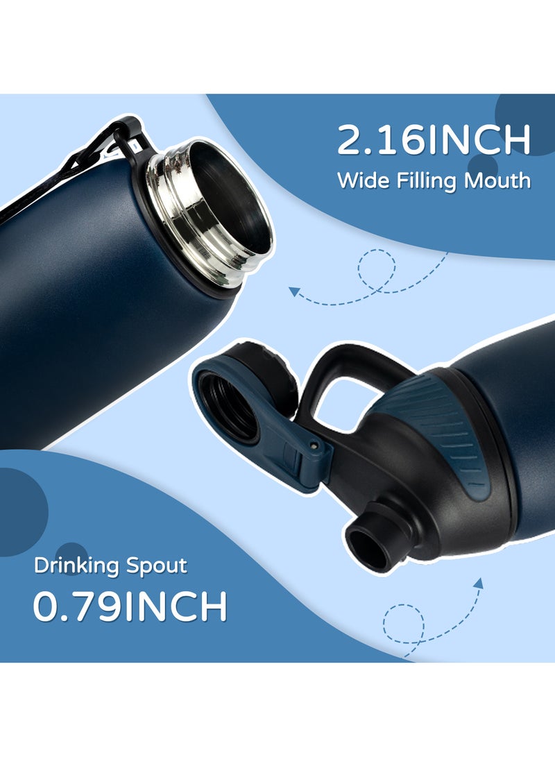 FjBottle Stainless Steel Water Bottle 1L with Magnetic Lid, BPA Free Insulated Water Bottle, Sports Metal Water Bottle Hot&Cold Drinks Vacuum Flask Leak-Proof for Sports, Gym, Work, Travel - Image 4