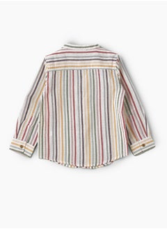 JAM Boys Woven Cotton Striped Mandarin Collar Shirt  - Image 2