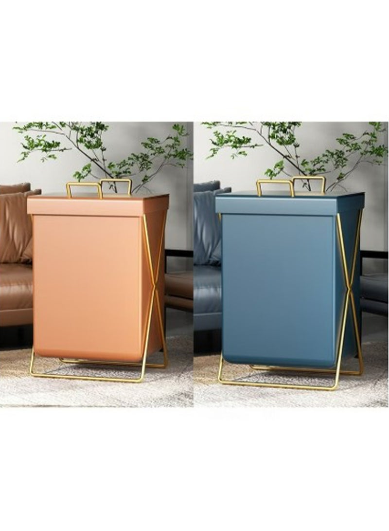 سلة غسيل أنيقة لتخزين الملابس، حقيبة غسيل محمولة مقاومة للغبار والماء (عبوة من قطعتين) - Image 1