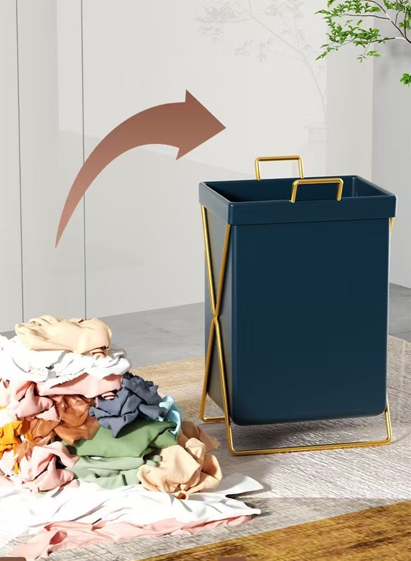 سلة غسيل أنيقة لتخزين الملابس، حقيبة غسيل محمولة مقاومة للغبار والماء (عبوة من قطعتين) - Image 3