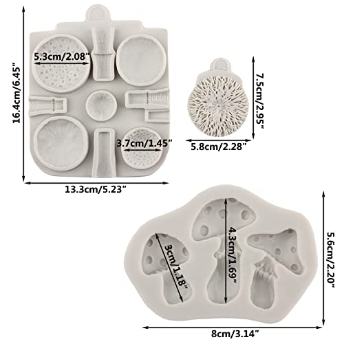 Sijiangmold 3D Mushroom Fondant Silicone Molds Mushroom Chocolate Mold For Cake Decorating Chocolate Candy Polymer Clay Resin Gum Paste Set Of 2 - Image 2