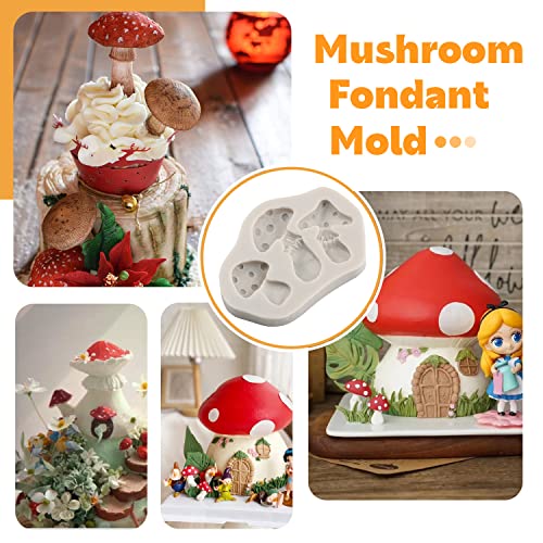 Sijiangmold 3D Mushroom Fondant Silicone Molds Mushroom Chocolate Mold For Cake Decorating Chocolate Candy Polymer Clay Resin Gum Paste Set Of 2 - Image 4
