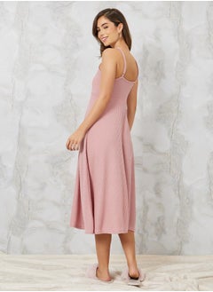 Styli Waffle Knit Textured Slip Dress  - Image 4