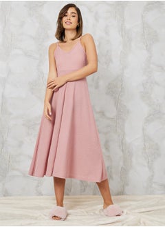 Styli Waffle Knit Textured Slip Dress  - Image 1