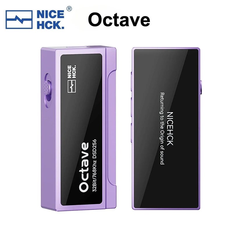 Nicehck Octave Type-C Headphone Amplifier, Lossless Decoding, Es9039q2m DAC 768kHz/32-bit Dsd256, 3.5mm/4.4mm Output, Purple - Image 1