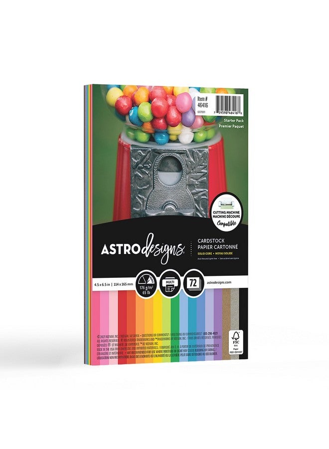 نينا حزمة 4.5 بوصة × 6.5 بوصة 72/عبوة 18 مجموعة بطاقات جريئة وحيوية من مجموعة Astrodesigns/Creative Collection Starter Kit 4.5 بوصة × 6.5 بوصة 65 رطل/176 جرامًا للمتر المربع 18 تشكيلة ألوان 72 ورقة (46416 03) متعددة الألوان 72 حزمة
