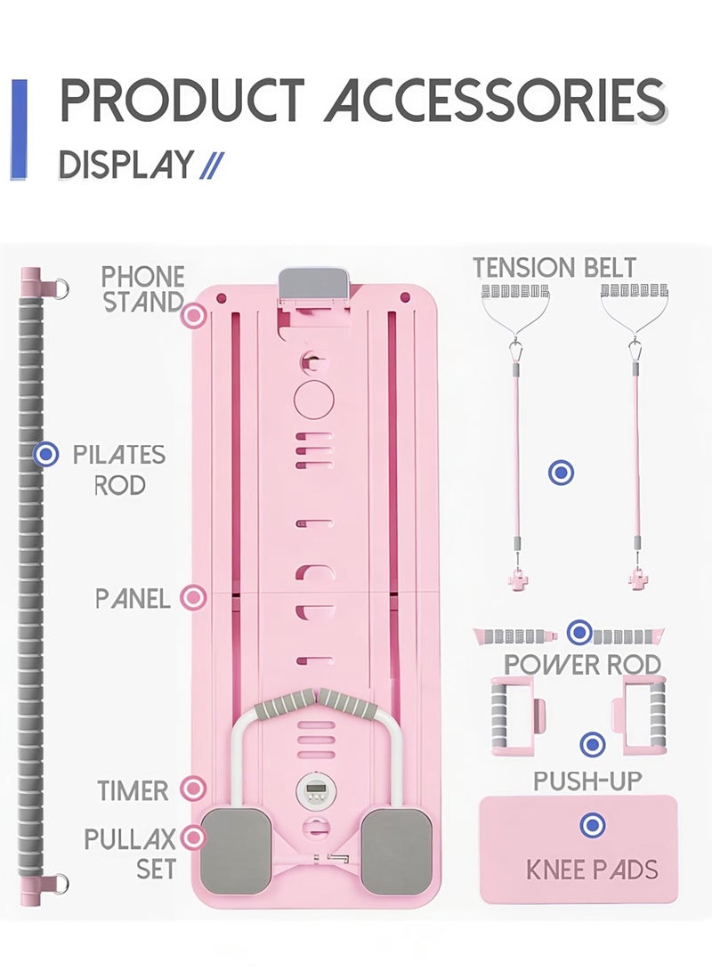 Keysweet Pilates Board, 2026 Pilates Reformer Set, 7 in1 Pilates Reformer Machine with Timer, Multi-Purpose Foldable Pilates Reformer Board for Home, Pilates Sliding Board for Home Women Men - Image 2