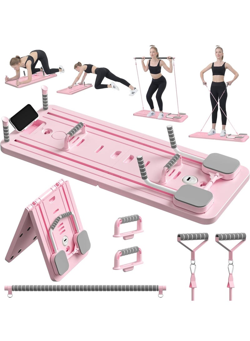 Keysweet Pilates Board, 2026 Pilates Reformer Set, 7 in1 Pilates Reformer Machine with Timer, Multi-Purpose Foldable Pilates Reformer Board for Home, Pilates Sliding Board for Home Women Men - Image 1