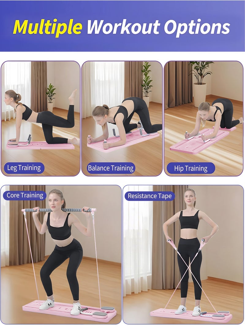 Keysweet Pilates Board, 2026 Pilates Reformer Set, 7 in1 Pilates Reformer Machine with Timer, Multi-Purpose Foldable Pilates Reformer Board for Home, Pilates Sliding Board for Home Women Men - Image 3