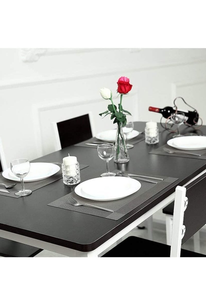 Barakah Table Mats Set, Placemats Set Washable Non-slip Heat Resistant PVC with Singel Border Decoration Rectangle 45x30cm and Sets of 8 Coasters for Dining Room Place - Image 3
