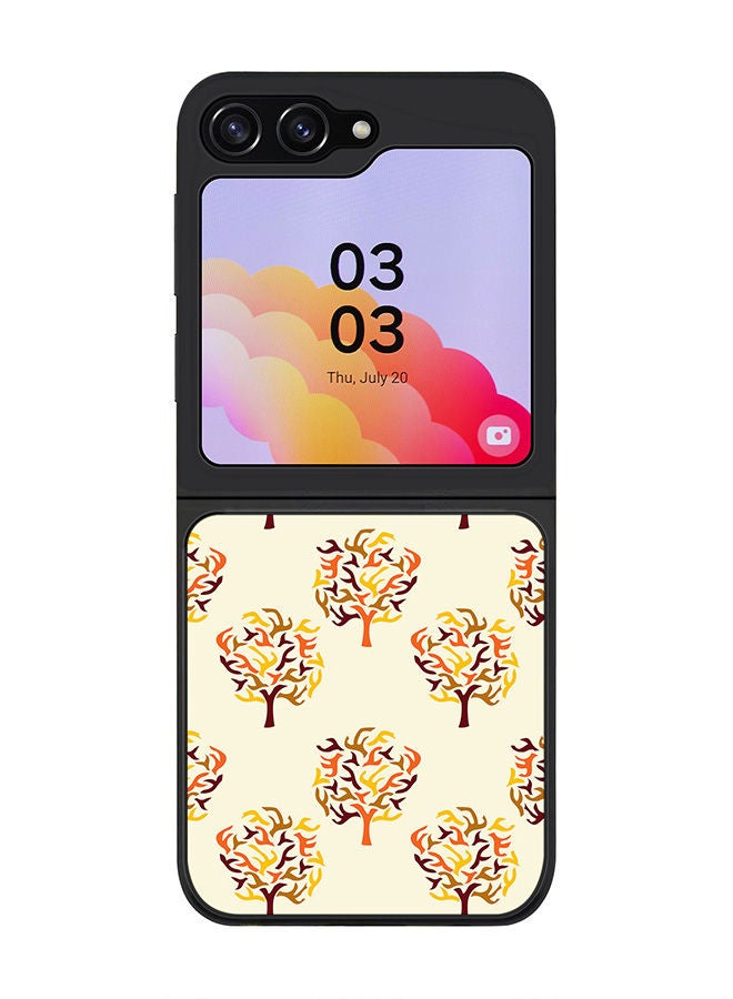 Stylizedd Rugged Black edge case for Samsung Galaxy Z Flip5, Slim fit Soft Case Flexible Rubber Edges Anti Drop TPU Gel Thin Cover -  Fiery Fall - Image 1
