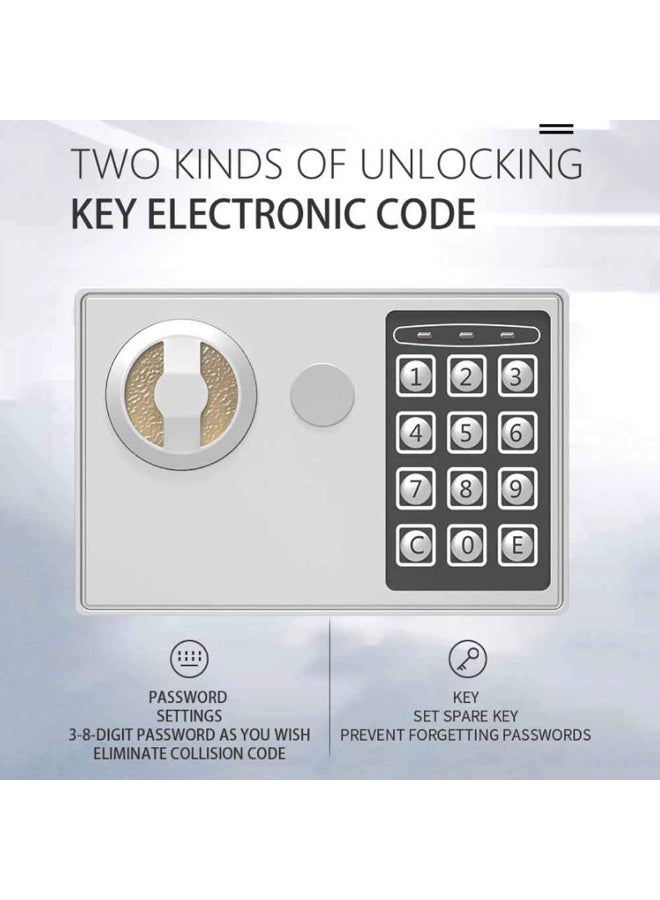 صندوق أمان صغير مع لوحة مفاتيح وأقفال، صناديق أمان شخصية إلكترونية بقفل مخفي، صناديق أمان مصنوعة من سبائك الفولاذ للاستخدام المنزلي والمكتب وغرف الفنادق والأعمال والمجوهرات والأموال النقدية - Image 3