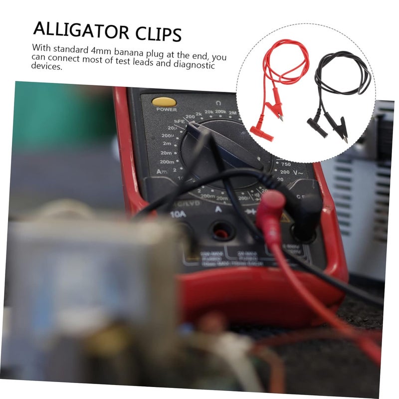طقم كابلات اختبار ملاقيط ثقيلة الواجبات، مجسات نحاسية، كابلات متعددة المقاييس الكهربائية للسيارات، أسود وأحمر - Image 4