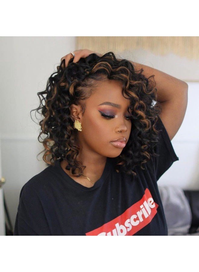 ToyoTree Ocean Wave Crochet Hair - 9 Inch 8packs Light Brown Mix Brown Crochet Braids, Synthetic Braiding Hair Extensions (9 inch, P4/30) - Image 2