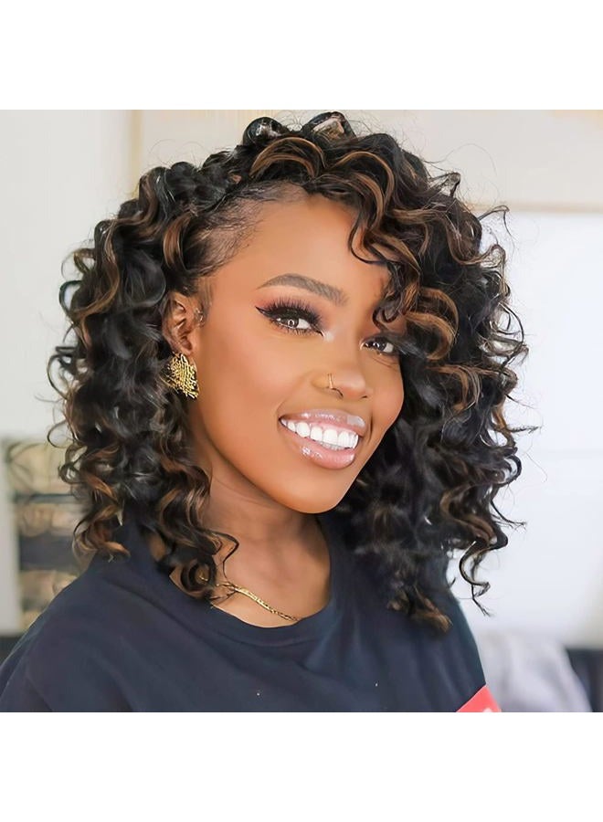 ToyoTree Ocean Wave Crochet Hair - 9 Inch 8packs Light Brown Mix Brown Crochet Braids, Synthetic Braiding Hair Extensions (9 inch, P4/30) - Image 1