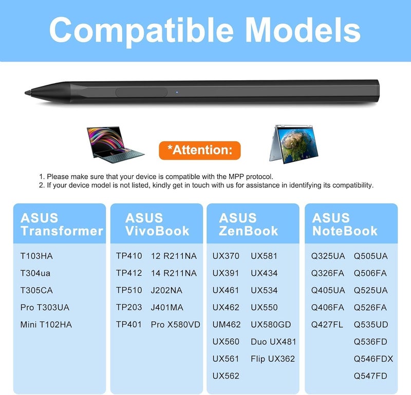TALTAW Active Pen MPP2.0 for SA201H SA203H Compatible with Asus ROG Flow Z13 Pen ORG X13 Pen ROG Flow X16, 4069 Pressure - Image 5