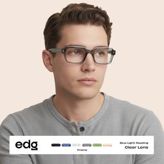 EDG Blue Light Blocking Reading Glasses for Women Men,Anti-reflective Anti-Glare Computer & Gaming Lenses,Vintage Rectangular Frame,UV & Eyestrain Protection,Black Clear +2.50 (Pack of 2) - view 3