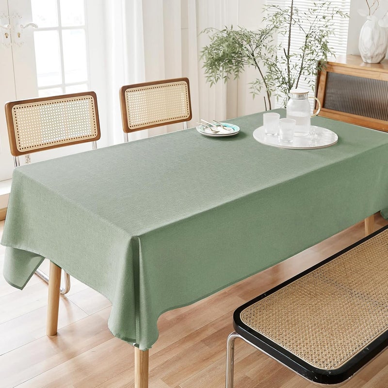 AUSSPVOCT 2 Pcs Textured Linen Table Cloth for Rectangle Table  52x70 Inch Cloth Tablecloth Rectangular Waterproof Washable Fabric Dining Table Cover for Christmas Holiday Party Kitchen Decor - Image 3