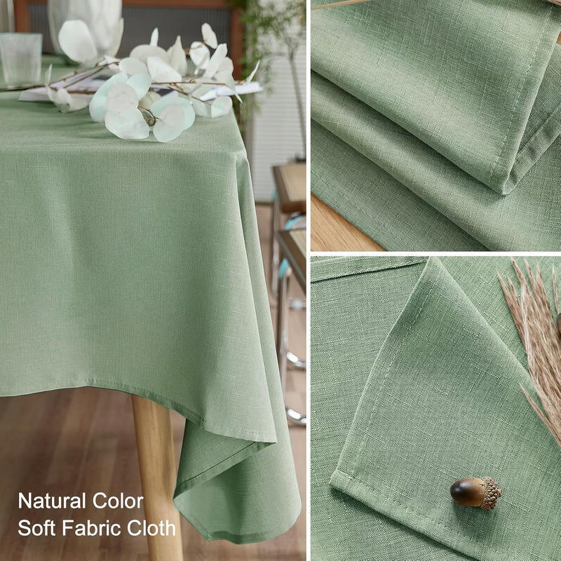 AUSSPVOCT 2 Pcs Textured Linen Table Cloth for Rectangle Table  52x70 Inch Cloth Tablecloth Rectangular Waterproof Washable Fabric Dining Table Cover for Christmas Holiday Party Kitchen Decor - Image 4