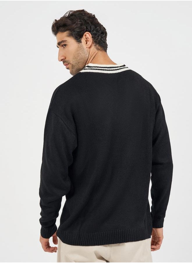 V Neck Varsity Relaxed Lightweight Sweater - pzsku/Z292C617736448896ABFBZ/45/_/1728386414/3930a4bf-a872-4fad-9435-aa66aa498682