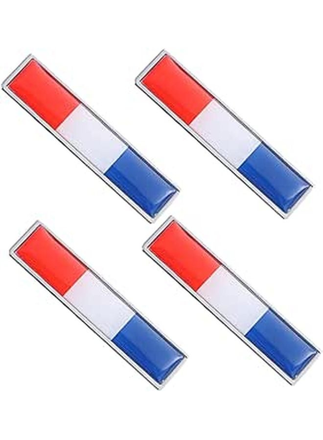 French Flag Metal Stickers 4 Pack Weatherproof Decals for Car Home Decor - Image 1
