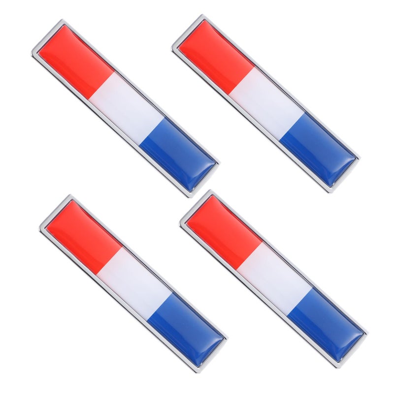 French Flag Metal Stickers 4 Pack Weatherproof Decals for Car Home Decor - Image 2