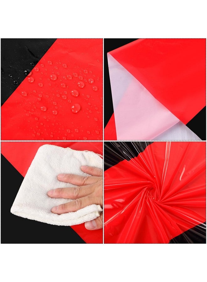 Oudain Christmas Disposable Plastic Tablecloths 54" x 108" for Rectangle Tables Cloths Waterproof Table Cover for Thanksgiving Day Wedding Birthdays Decoration(Black, Red,6 Pcs) - Image 3