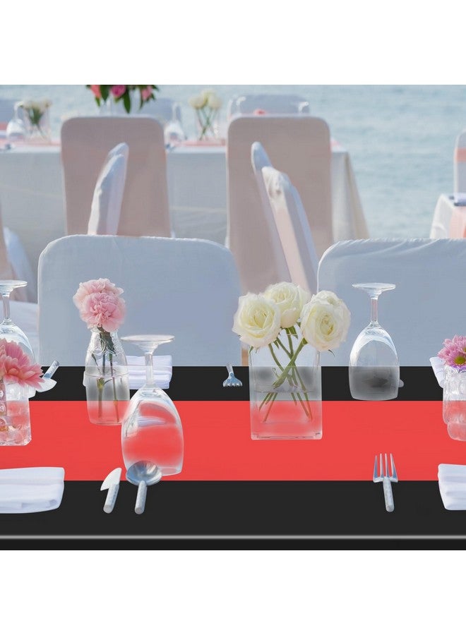 Oudain Christmas Disposable Plastic Tablecloths 54" x 108" for Rectangle Tables Cloths Waterproof Table Cover for Thanksgiving Day Wedding Birthdays Decoration(Black, Red,6 Pcs) - Image 5