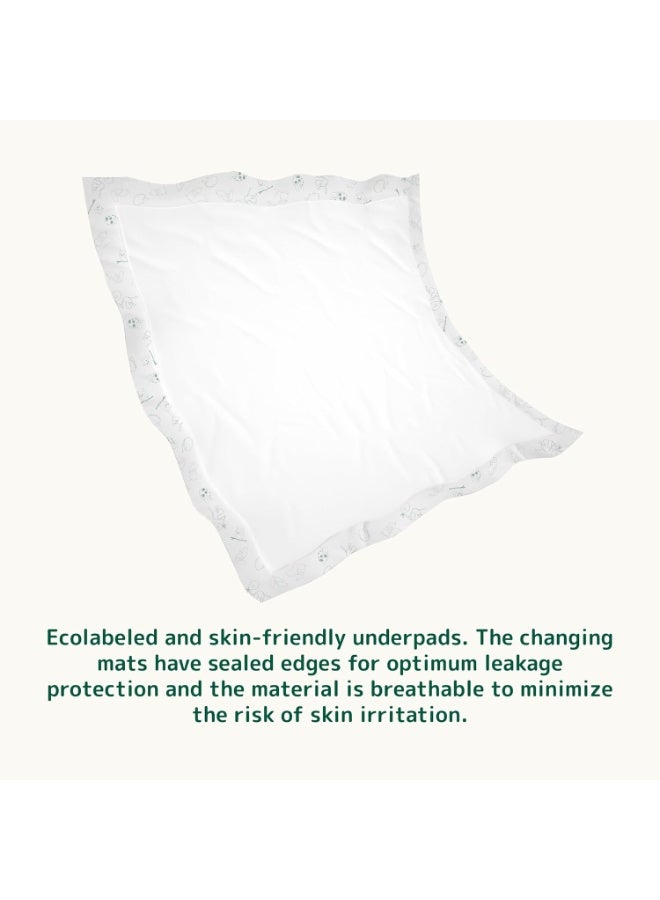 Bambo Nature Baby Disposable Changing Mats, Ultra Soft For Comfort, Ultra Absorbent, Bed Wetting Leakage Protection, Skin Friendly, Dermatologically Approved, Absorbs Up to 1300ml, 60x60cm, Pack of 10 - Image 2