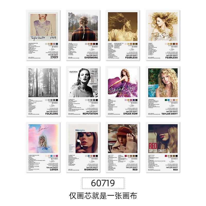 American Music Decorative Painting Core Taylor Swift Cover Poster Hanging Painting Star Album Canvas Painting Frameless Painting - Image 1