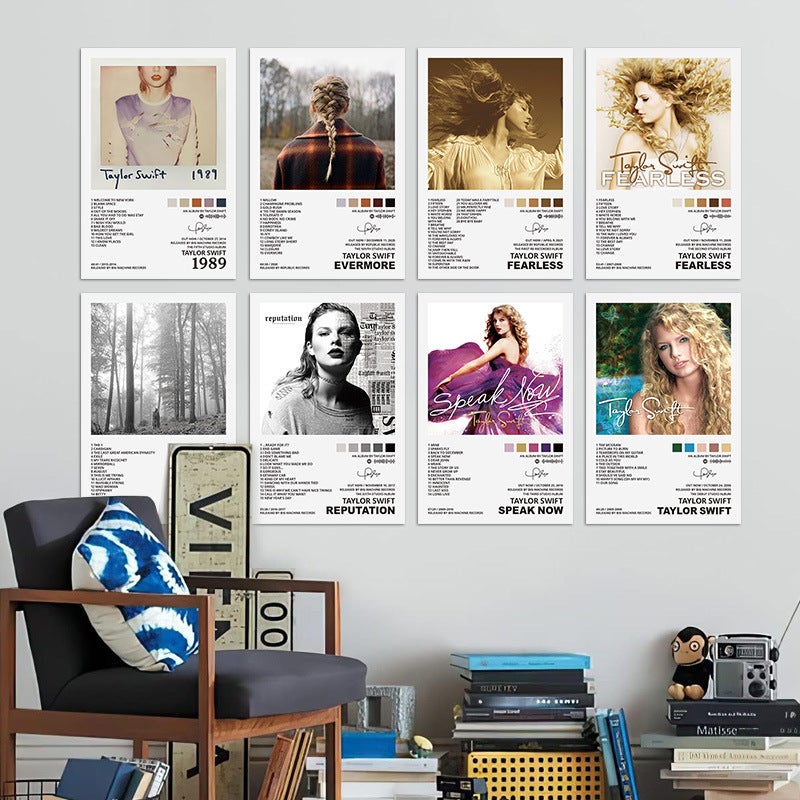 American Music Decorative Painting Core Taylor Swift Cover Poster Hanging Painting Star Album Canvas Painting Frameless Painting - Image 2